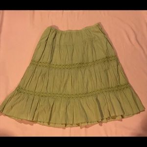 Boundary Tan Boho Maxi Crinkle Skirt-Sz Junior L